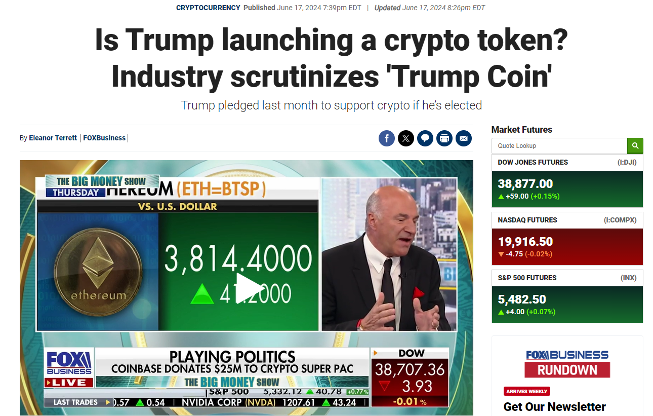 blockchain crypto cryptocurrency trump prepared to launch his own token (Spoted Crypto)