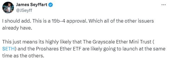 blockchain crypto cryptocurrency ethereum etf launch soon (Spoted Crypto)