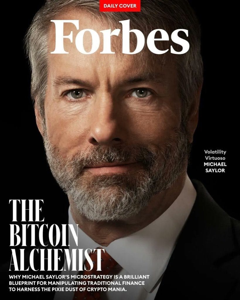 blockchain crypto cryptocurrency Forbes selects Michael Saylor as its cover model (SpotedCrypto)