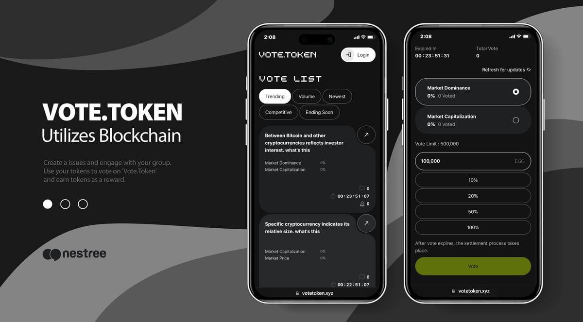 Nestree launches Vote.Token, a fair rewards voting service based on blockchain technology