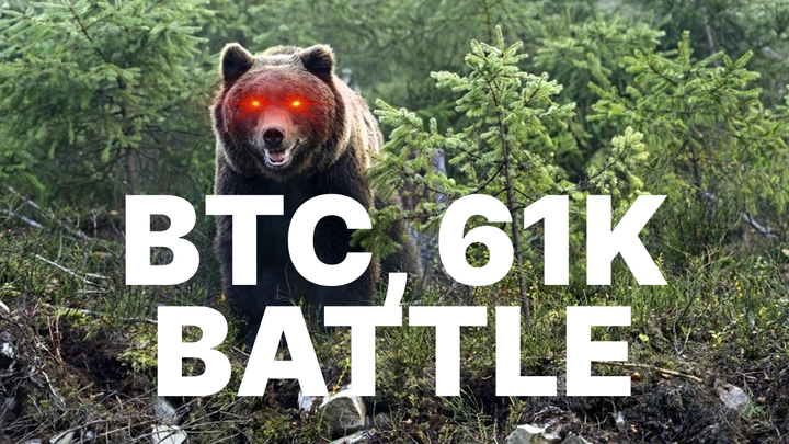 blockchain crypto cryptocurrency btc 61K battle (SpotedCrypto)