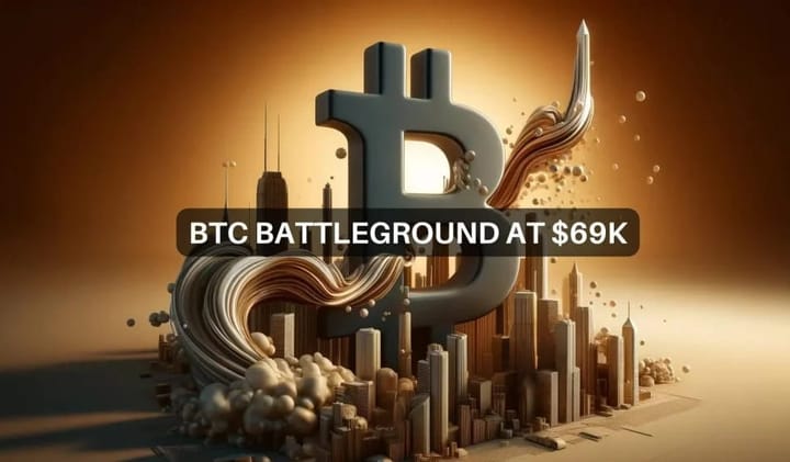 blockchain crypto cryptocurrency bitcoin btc battleground at $69k (spoted crypto)