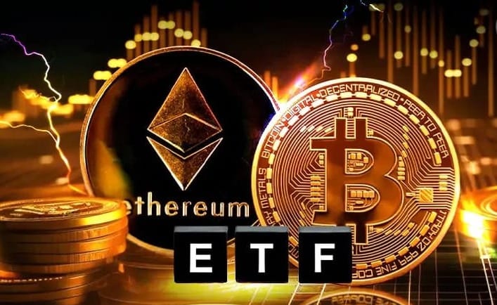 blockchain crypto cryptocurrency Bitcoin ETH ETF outflow in 9 trading days (SpotedCrypto)